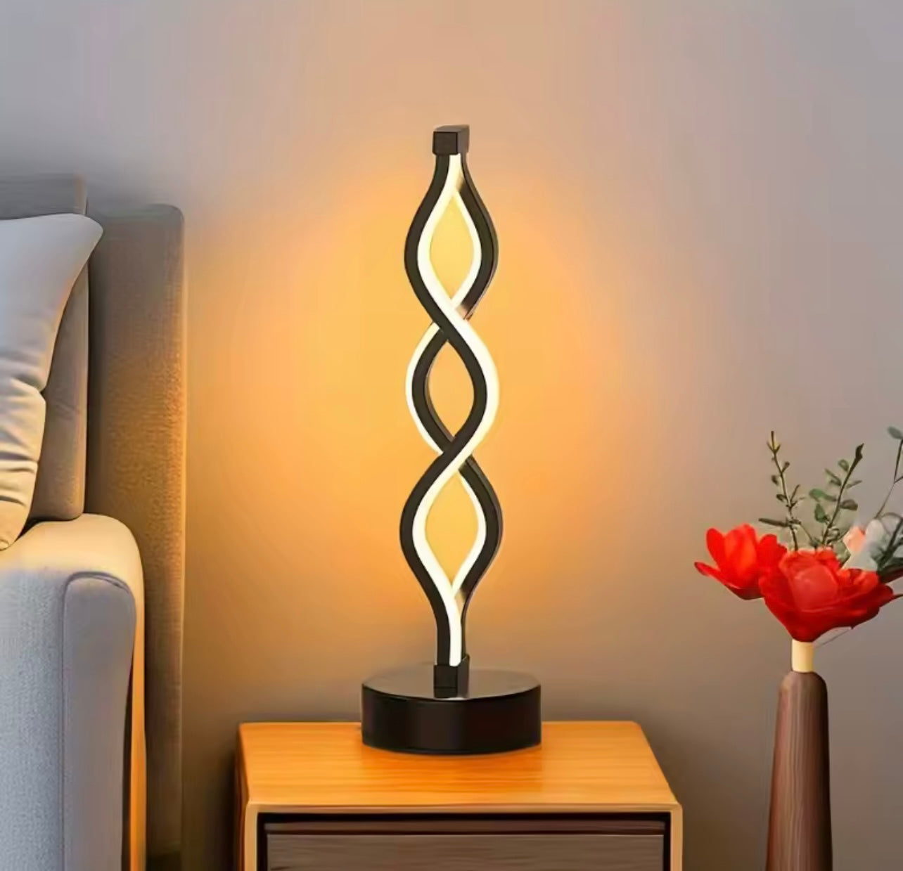 LumiFix™ FlowLite – Lampe LED Spirale de Table Design