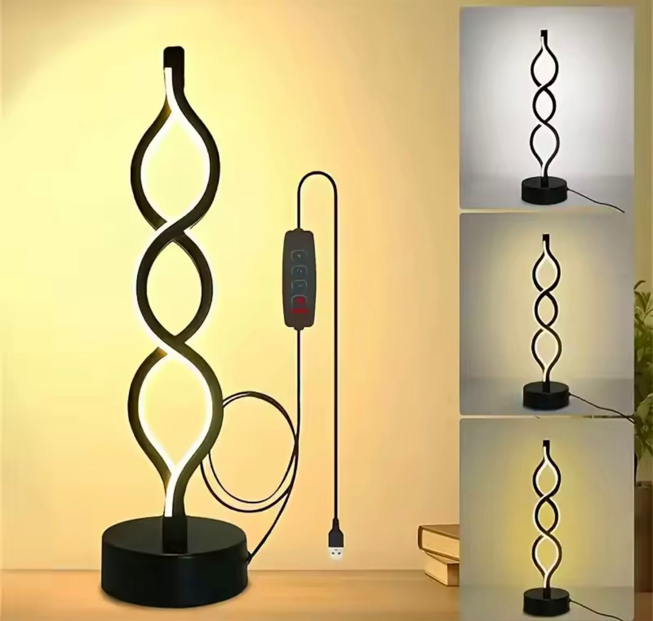 LumiFix™ FlowLite – Lampe LED Spirale de Table Design
