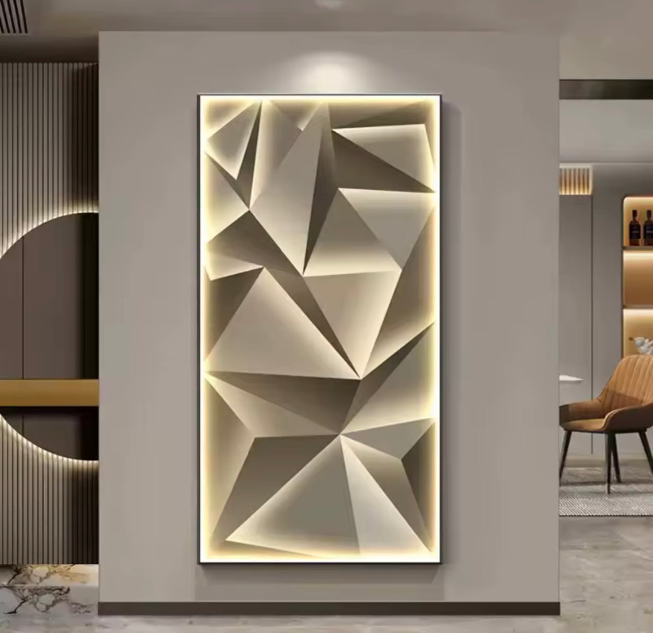 LumaCraft™ – Tableau mural LED abstrait 3D (80×40 cm)