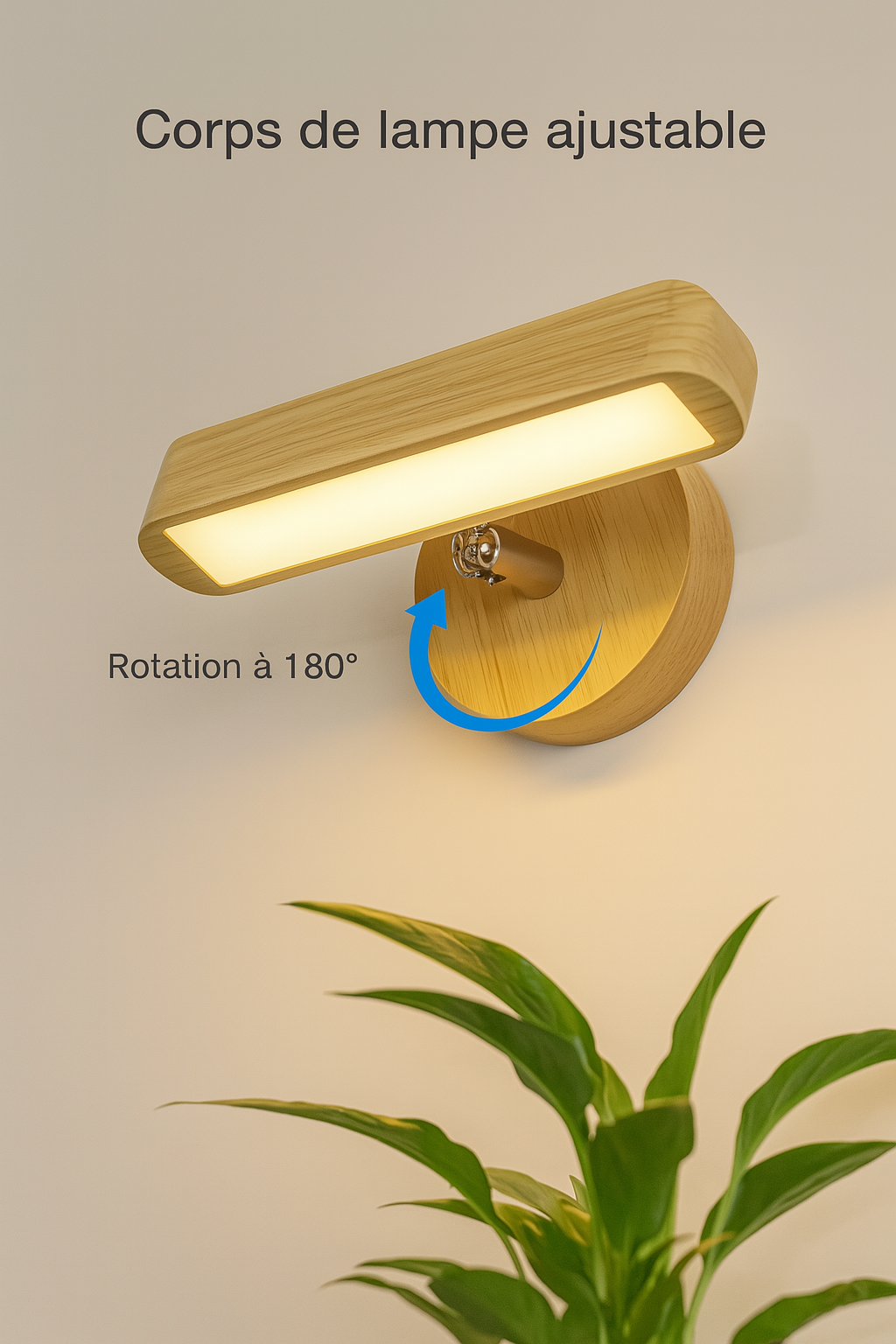 LumiFix™ ArkaWood – Applique Murale LED Orientable Sans Fil