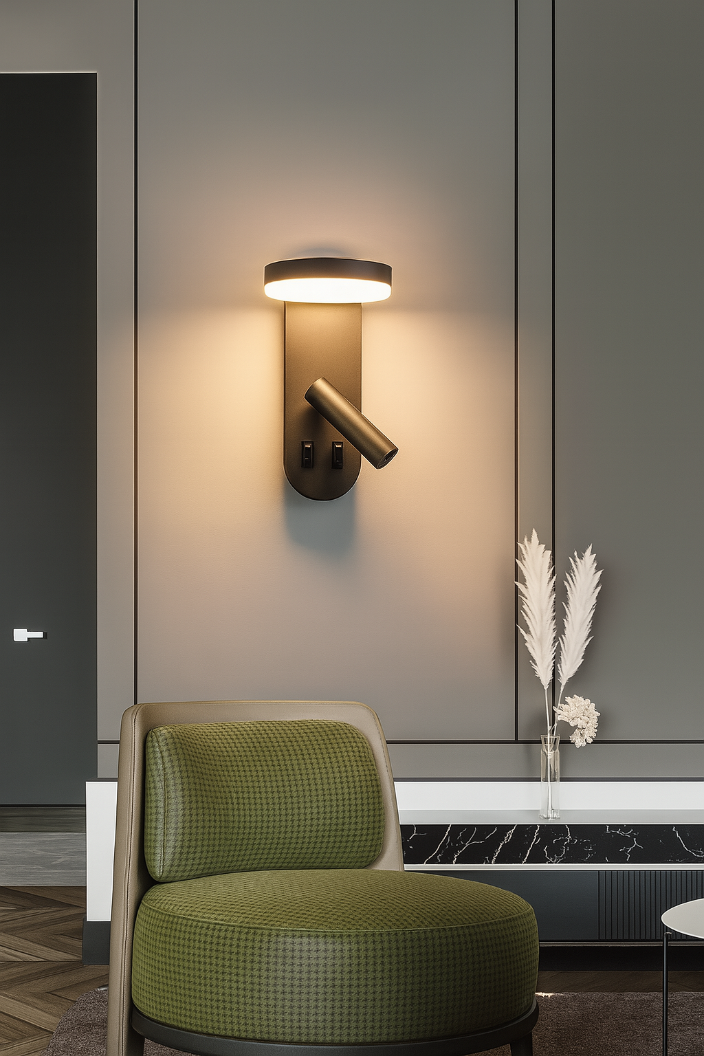 LumaLine Vibe™ – Applique murale LED avec spot rotatif intégré