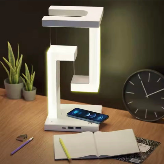LumiFix™ GravityGlow – Lampe LED Suspendue avec Chargeur Sans Fil